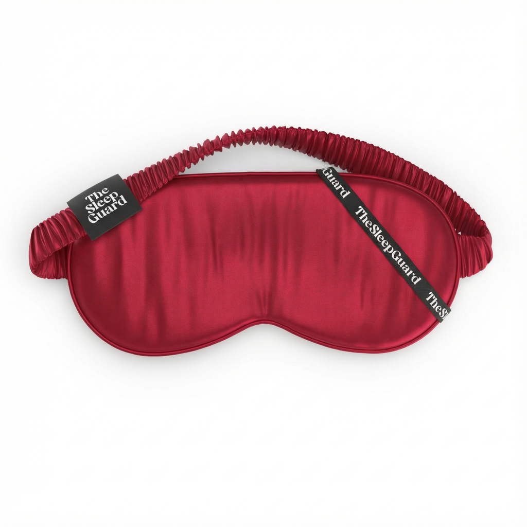 Pure Silk Sleep Mask [100% 6A Mulberry Silk, 22 Momme] - Cherry Red
