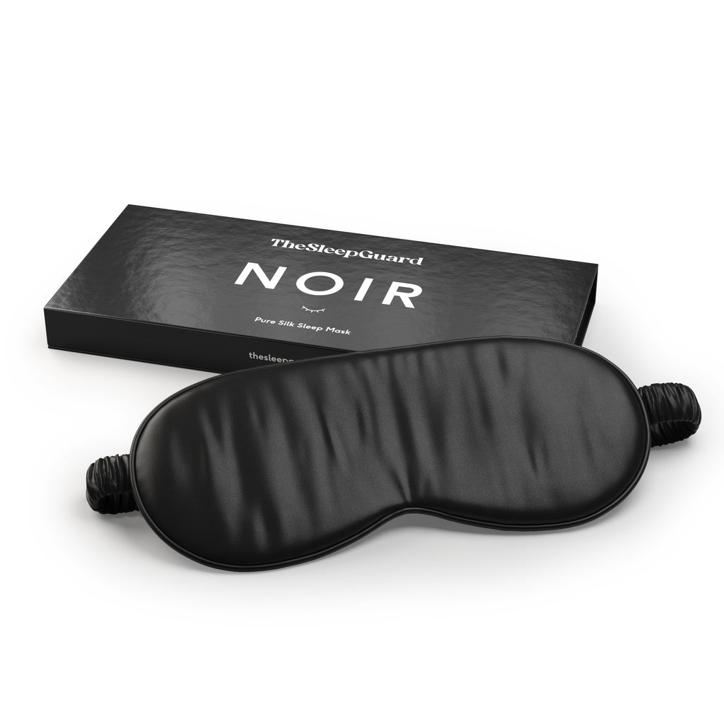 Pure Silk Sleep Mask [100% 6A Mulberry Silk, 22 Momme] - Noir Black