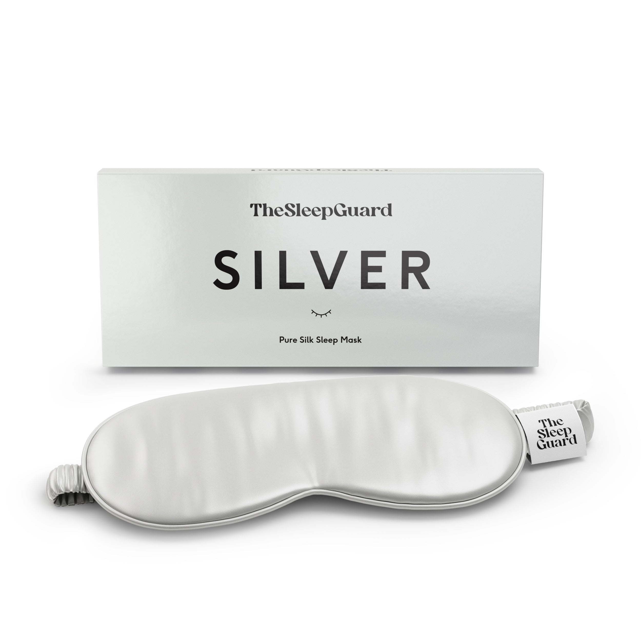 Pure Silk Sleep Mask [100% 6A Mulberry Silk, 22 Momme] - Silver Grey