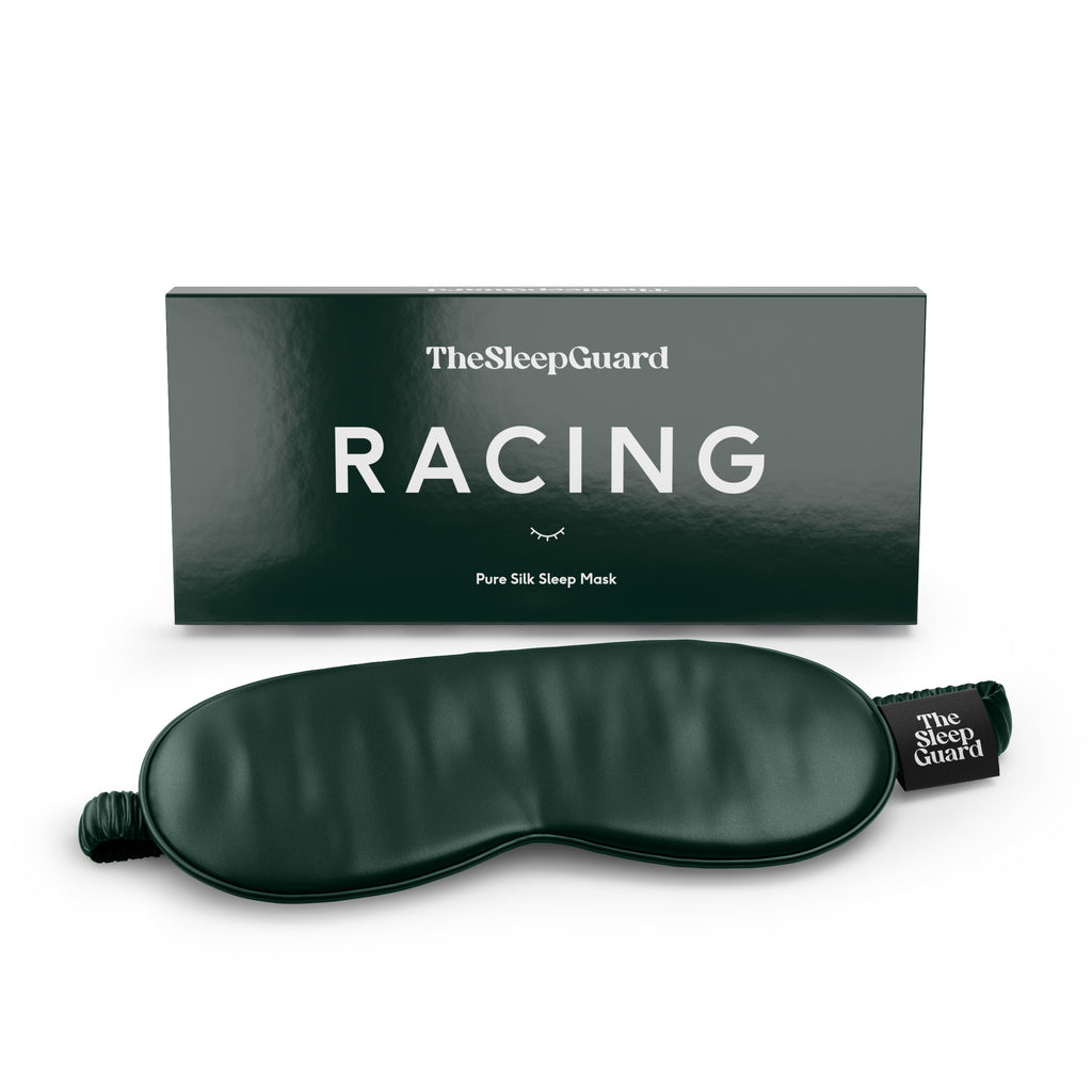Pure Silk Sleep Mask [100% 6A Mulberry Silk, 22 Momme] - Racing Green